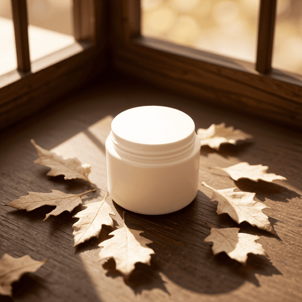 product photography of a container of cream, used for skincare