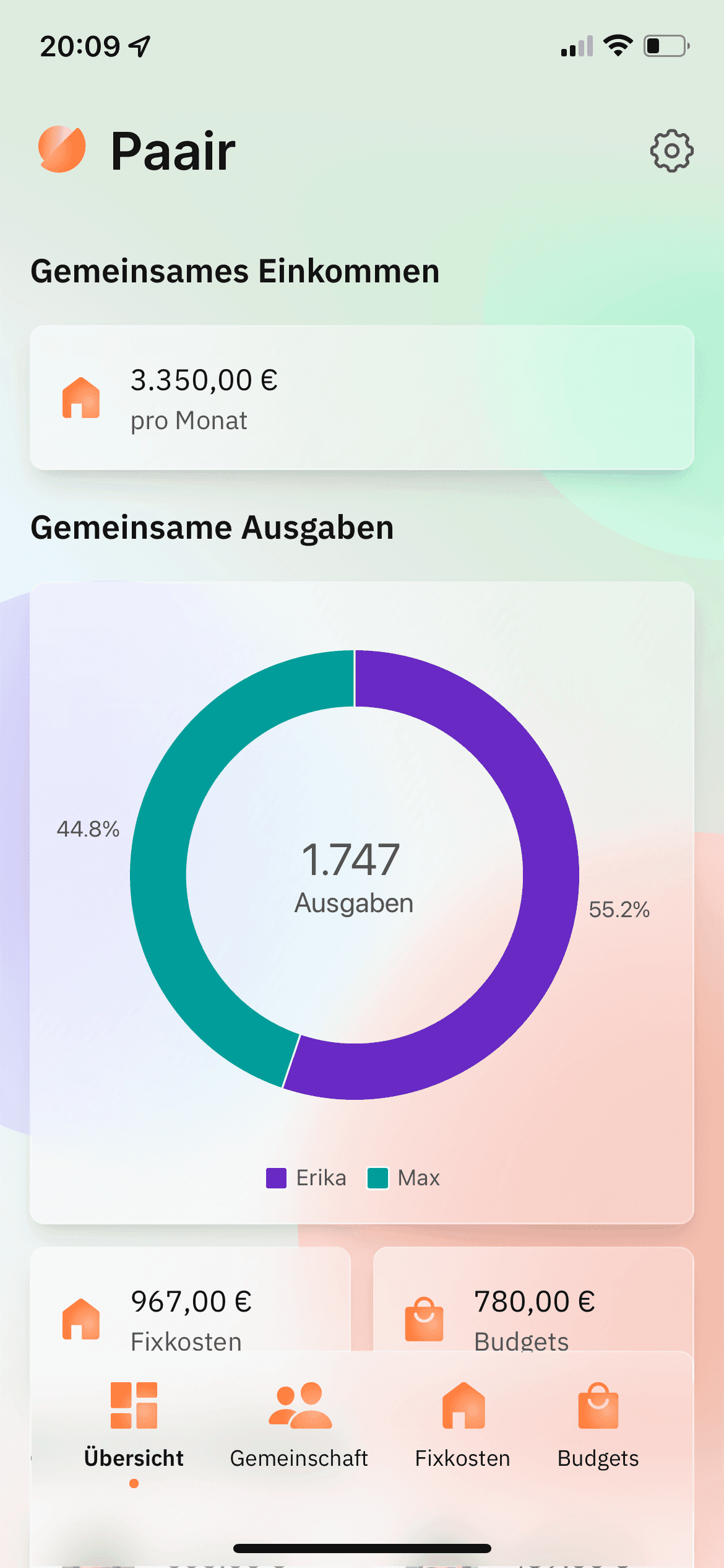 Paair Screenshot: Community Dashboard