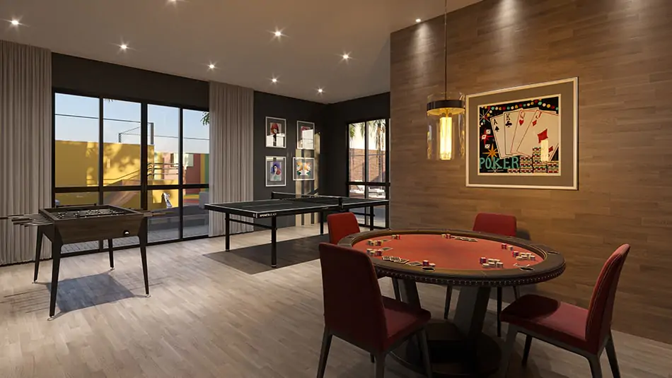 Curved modern skyscraper against a clear blue sky.