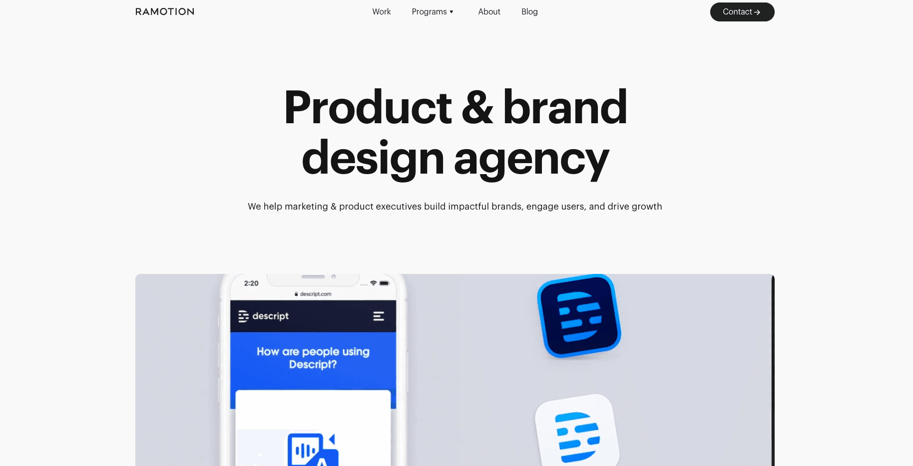 Ramotion SaaS website design agency homepage