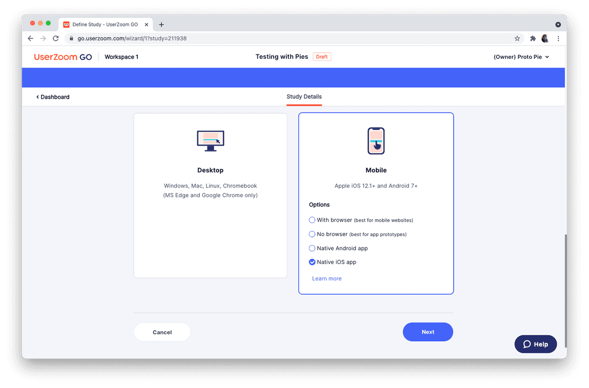 Testing conducted on mobile devices using ProtoPie Player