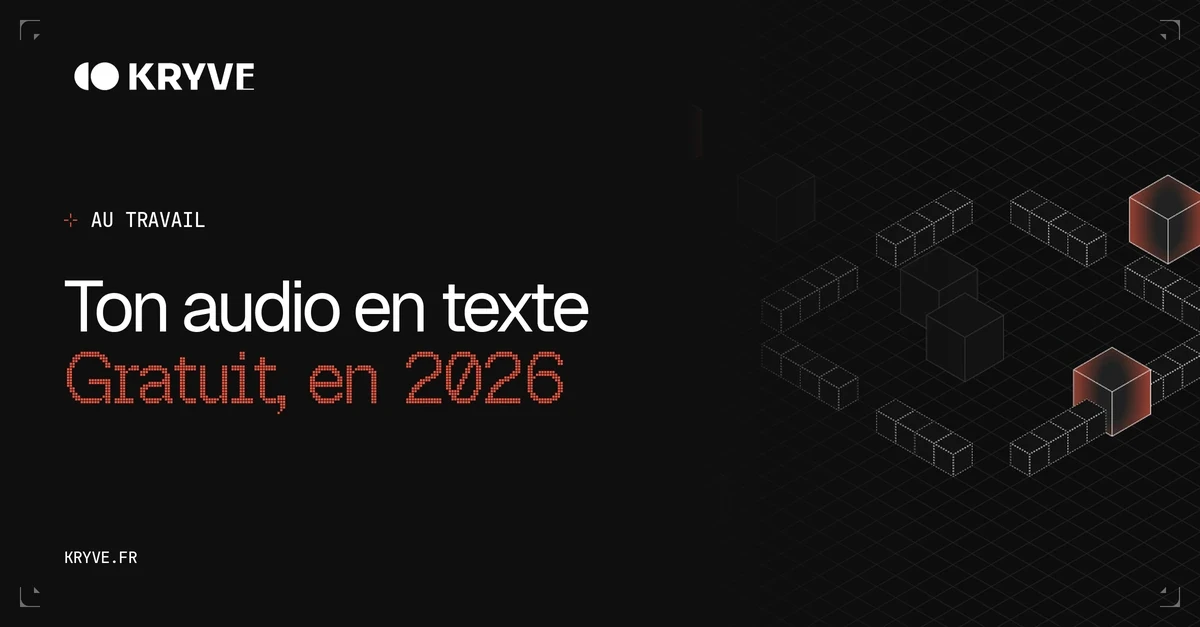 Ton audio en texte, gratuit en 2026 : couverture Kryve
