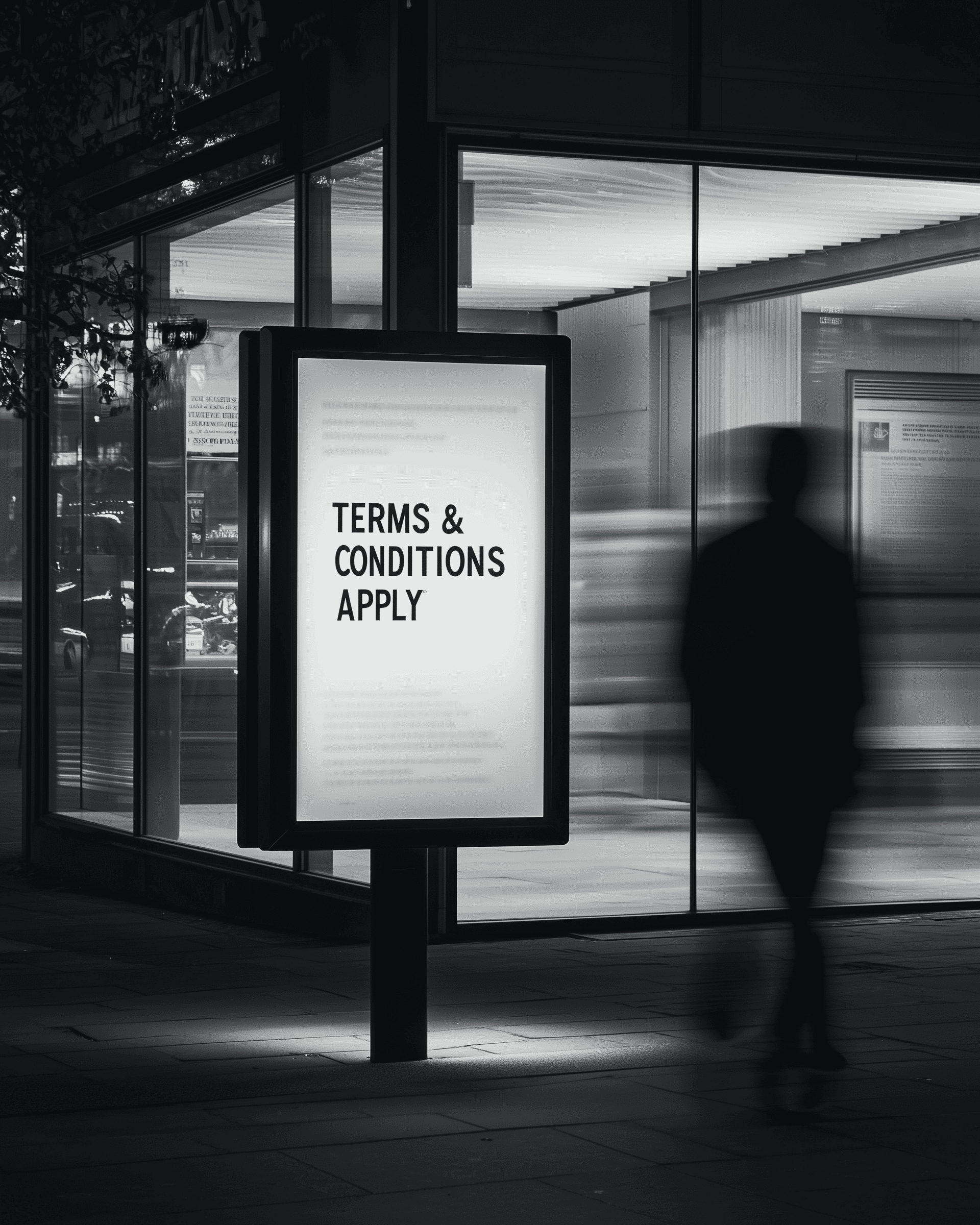 BW Night Signboard