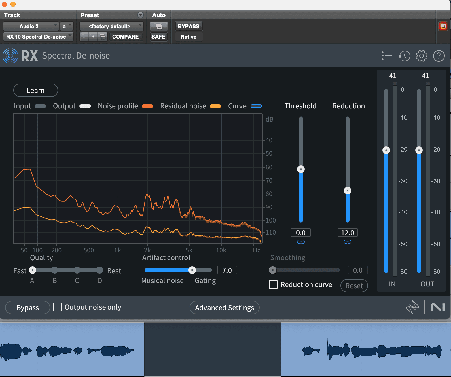 iZotope RX's de-noise module