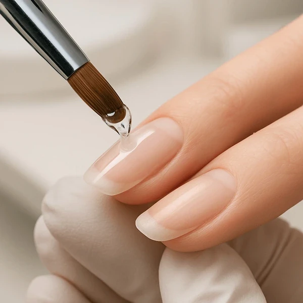 a woman's hand with a manicure on it