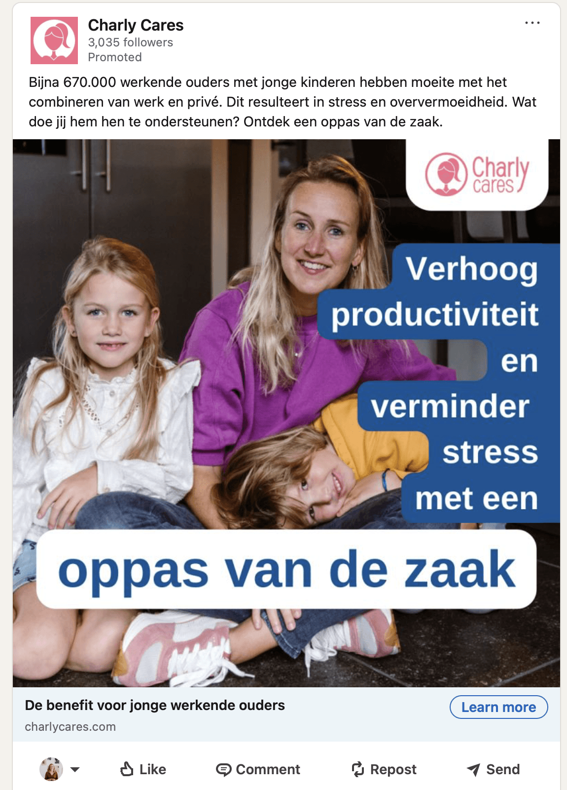 Natalie was vroeger oppas, nu zelf moeder