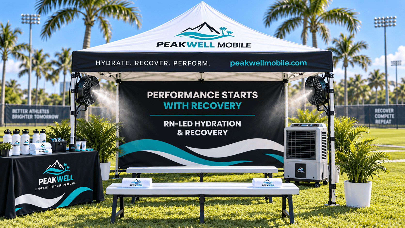 PeakWell Mobile cooling station at an outdoor event