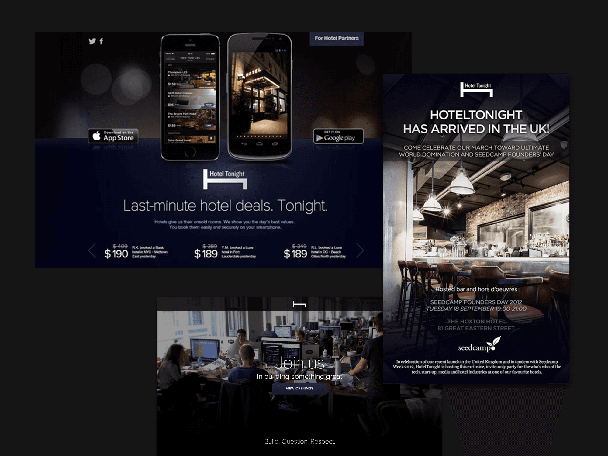 HotelTonight Web and Email Designs