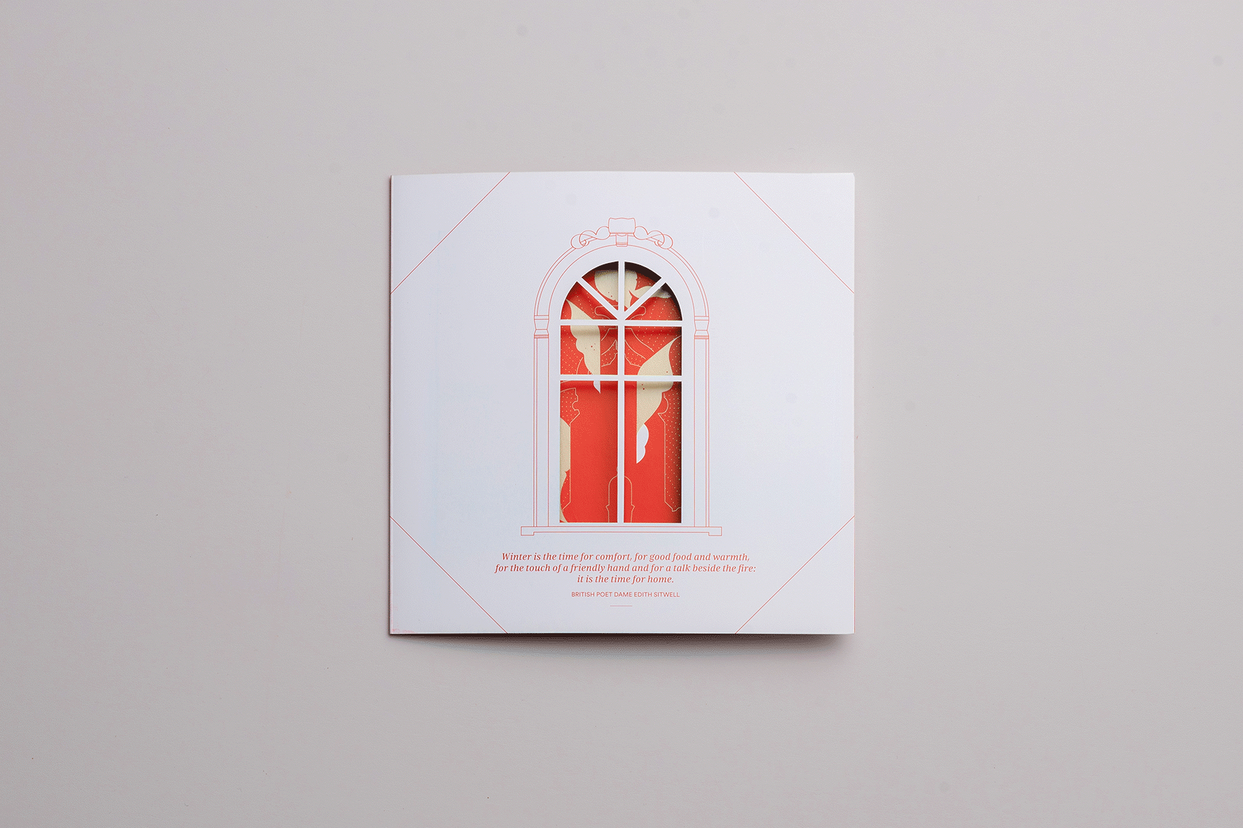 Card design, print design. Printed in Swizerland. Pantone ink and die cut. Carte de voeux.