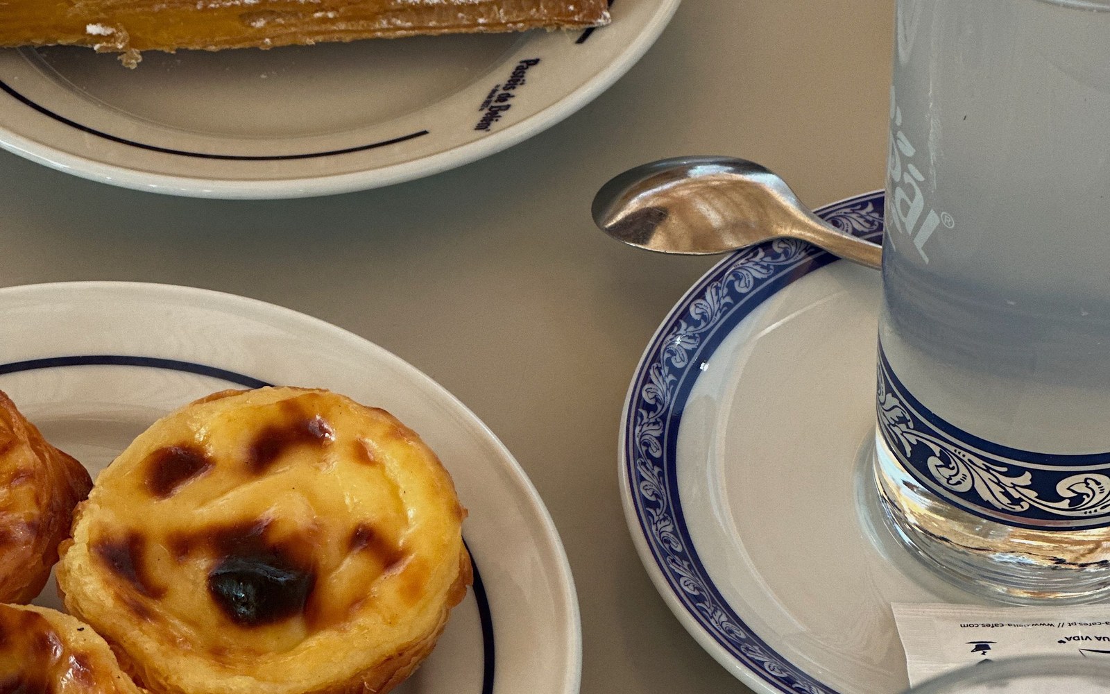 Portuguese pastries and a refreshing drink