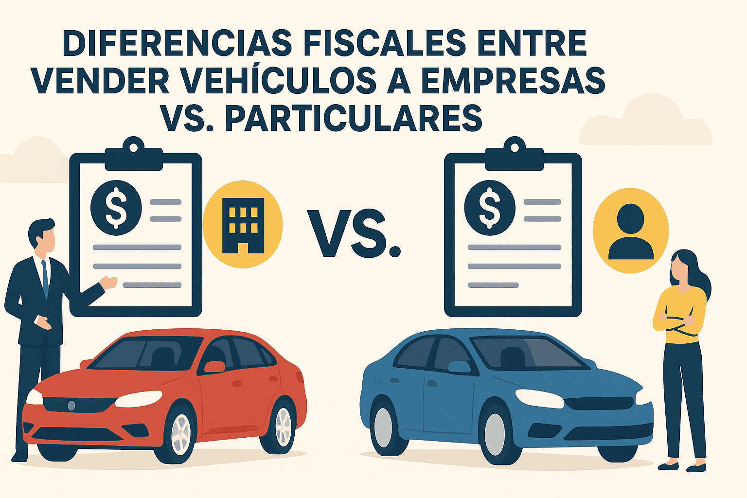 Differences between selling vehicles to businesses vs individuals. Taxes.