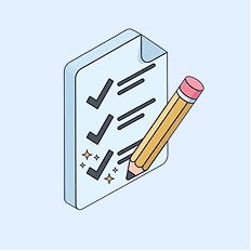 Illustration of a paer and pencil