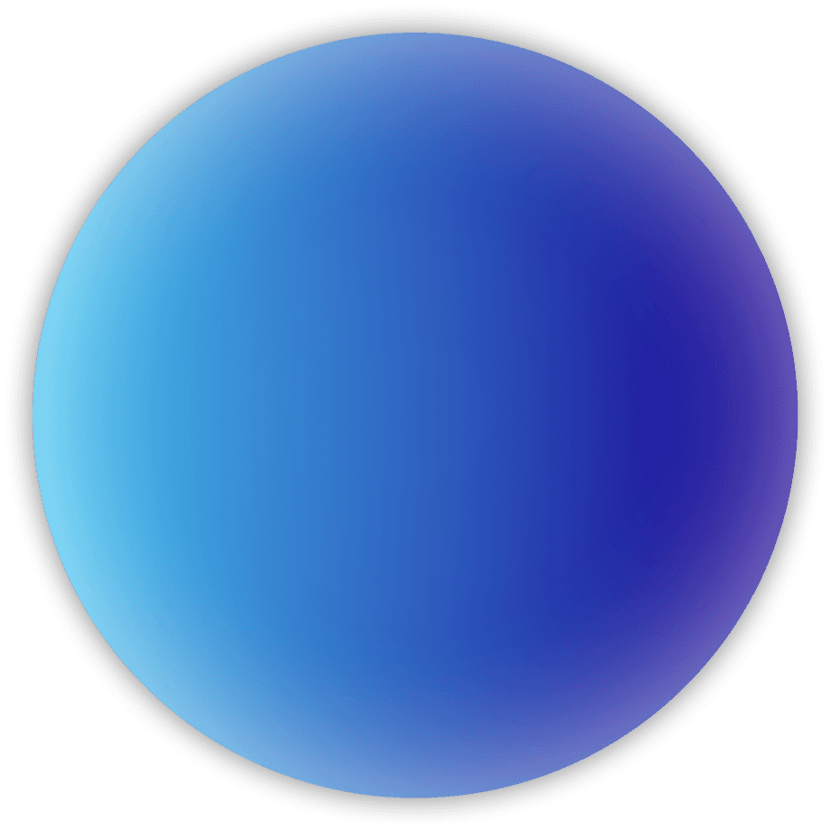 A gradient blue circle that changes from light blue to deep blue and finally a light purple.