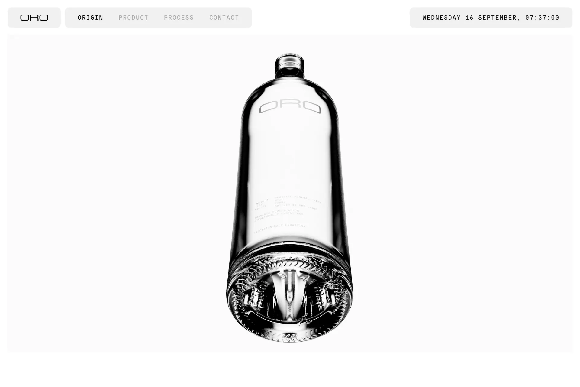 Screenshot of ORO Water website