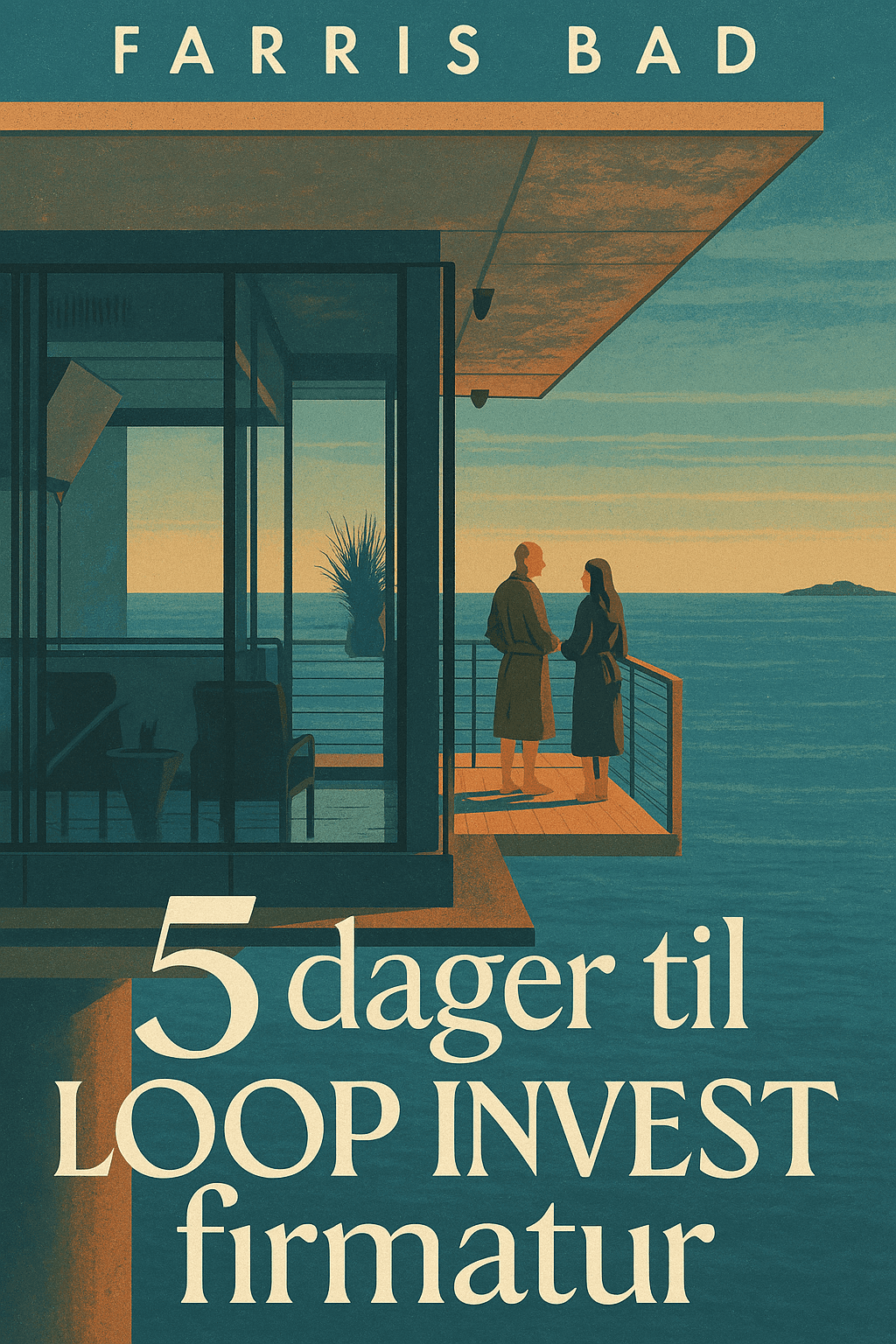 Ja. Illustrert plakat som viser Farris Bad på en invitasjon til en firmatur.