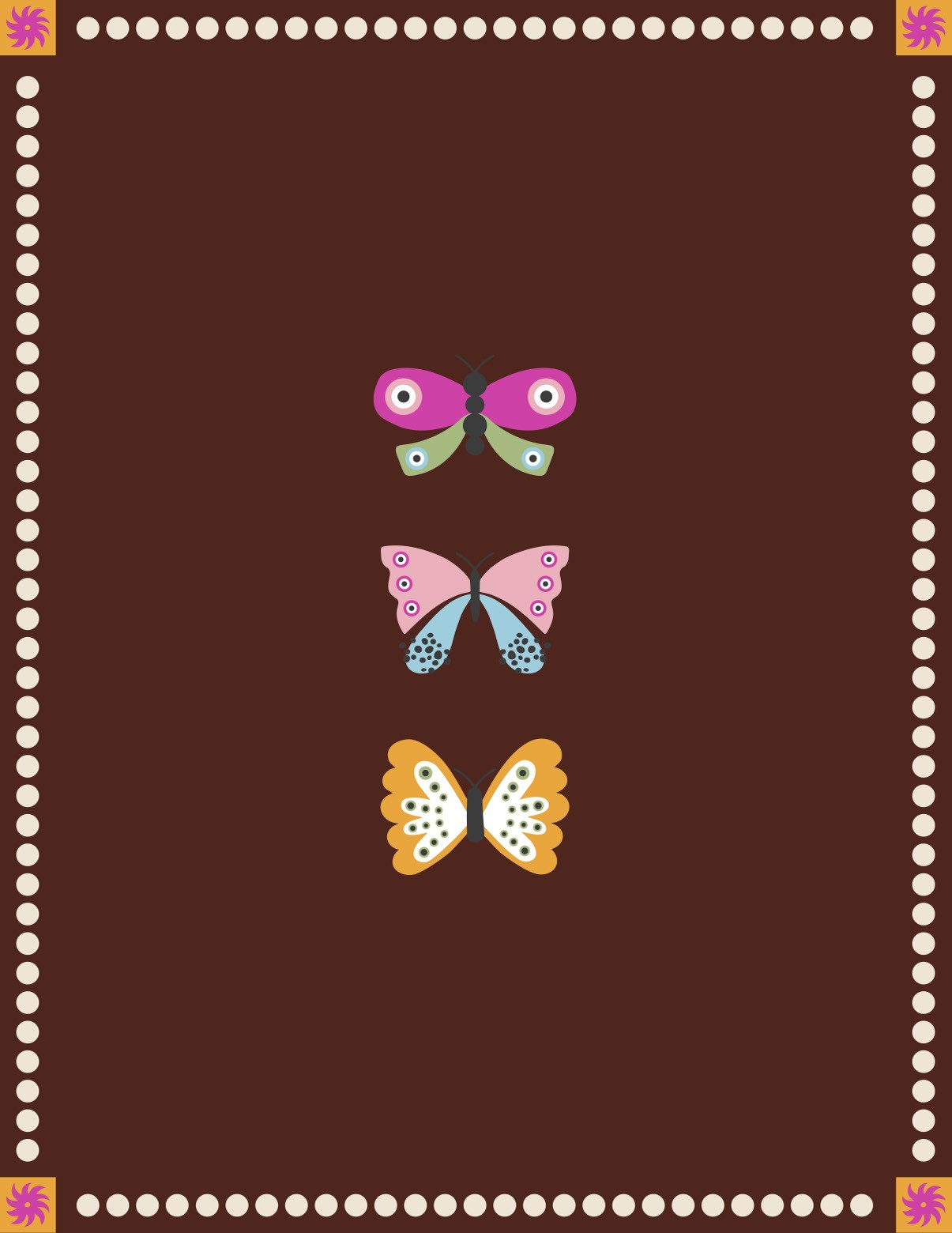 mexican inpired butterfly illustrations