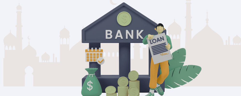 Man reading newspaper leaning against a building that says "bank".