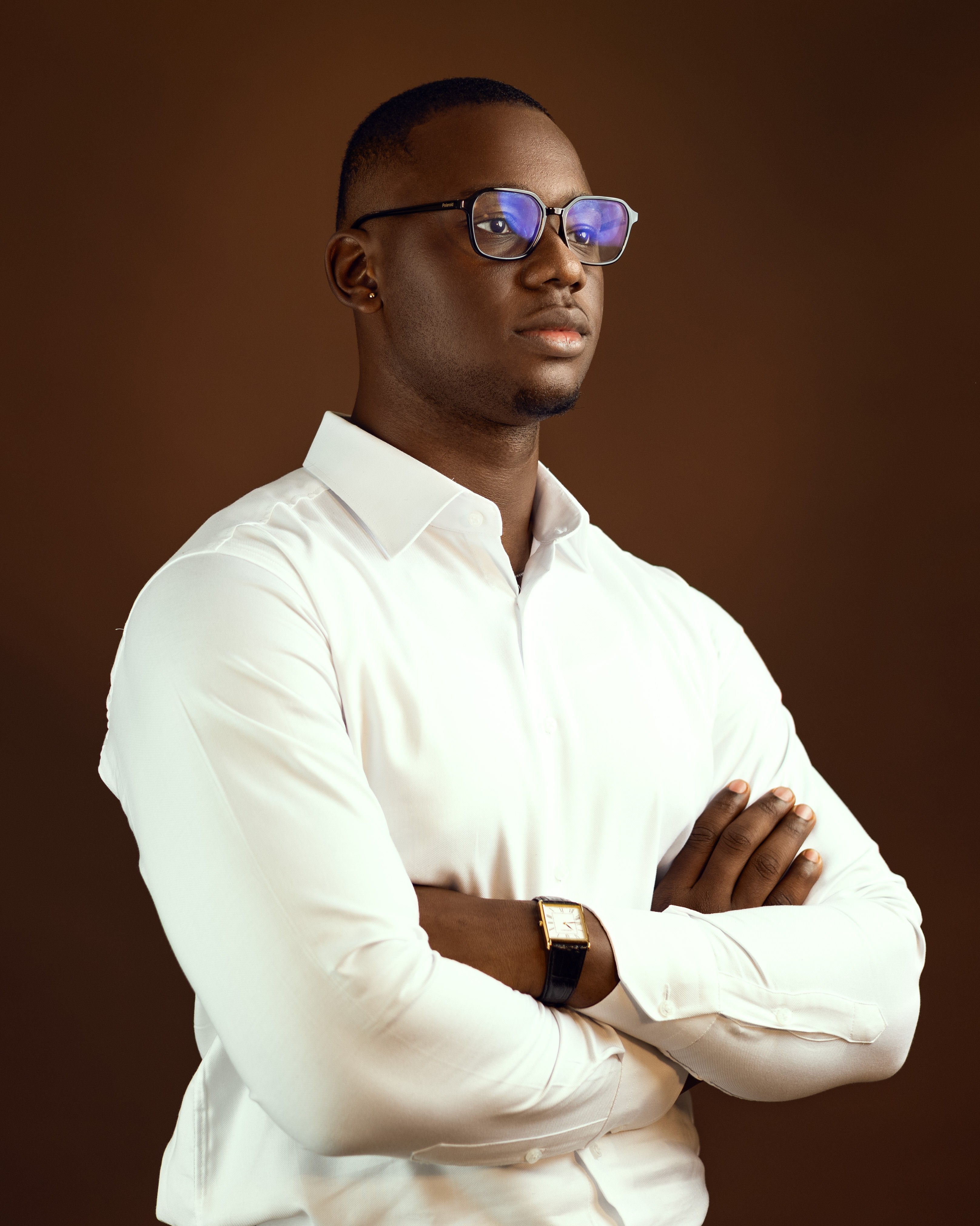 Portrait of portfolio creator – back view