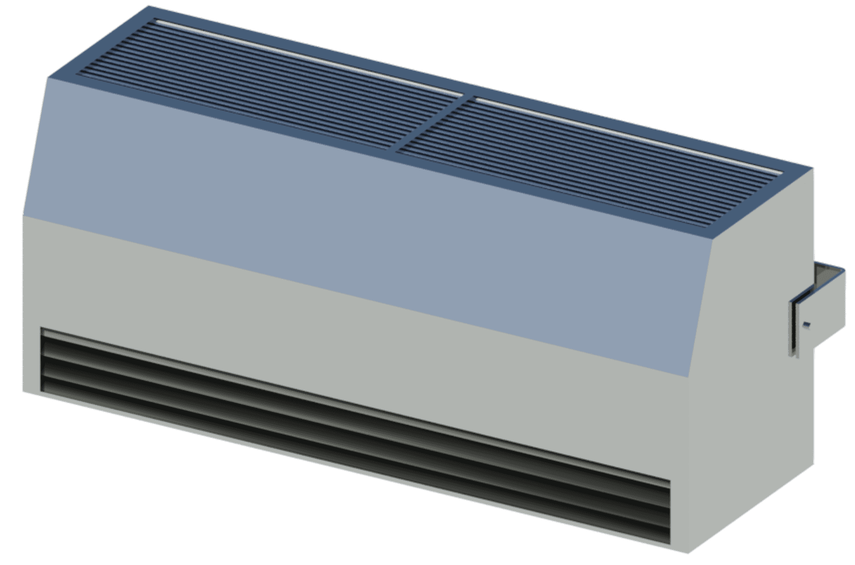 Render showing cove heater louvres.