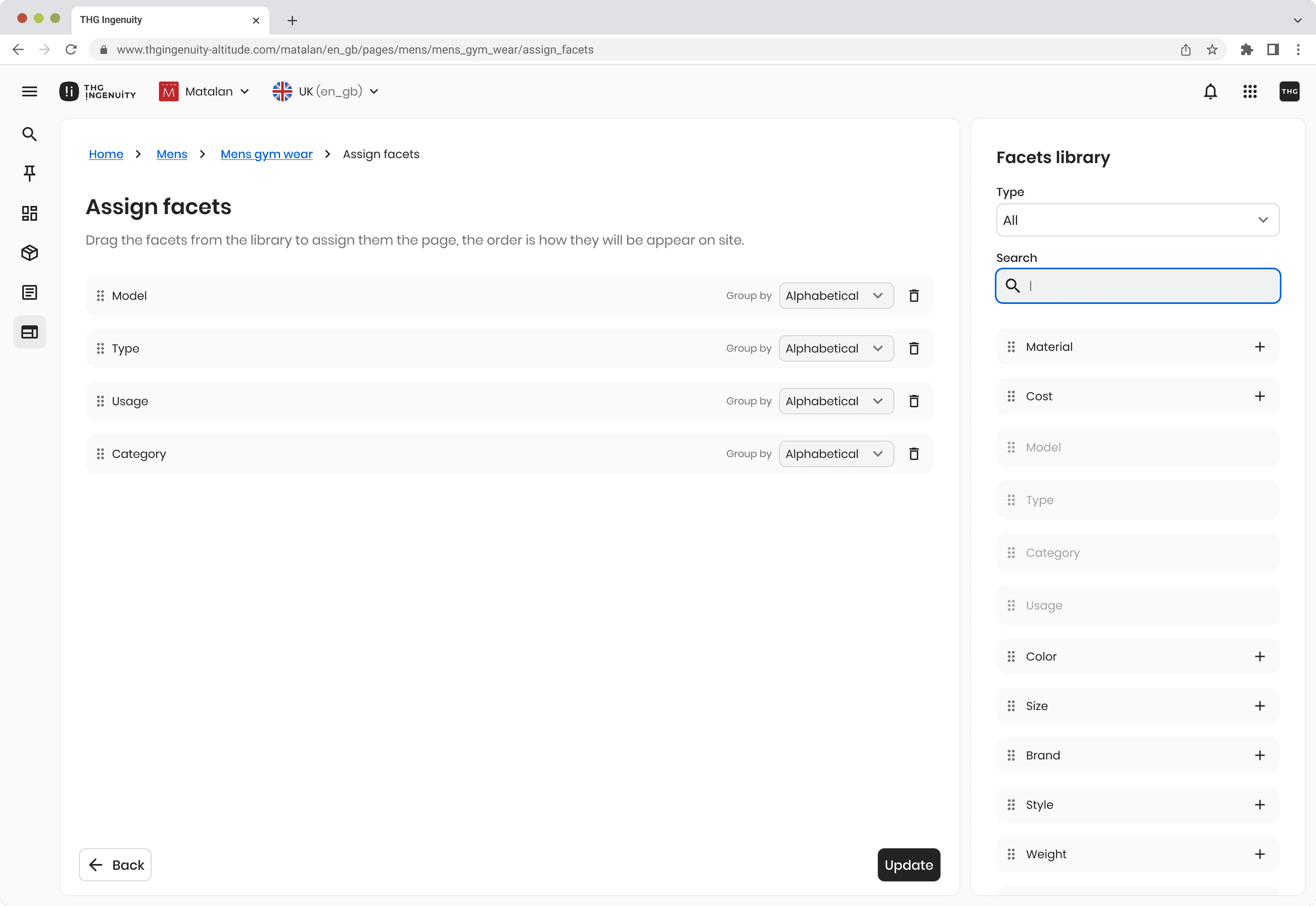 A wireframe created with design system components