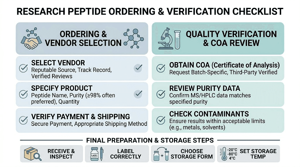 Research peptide ordering checklist for Simple Peptide retatrutide