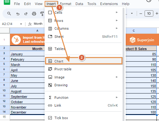 Built-in Chart Tools