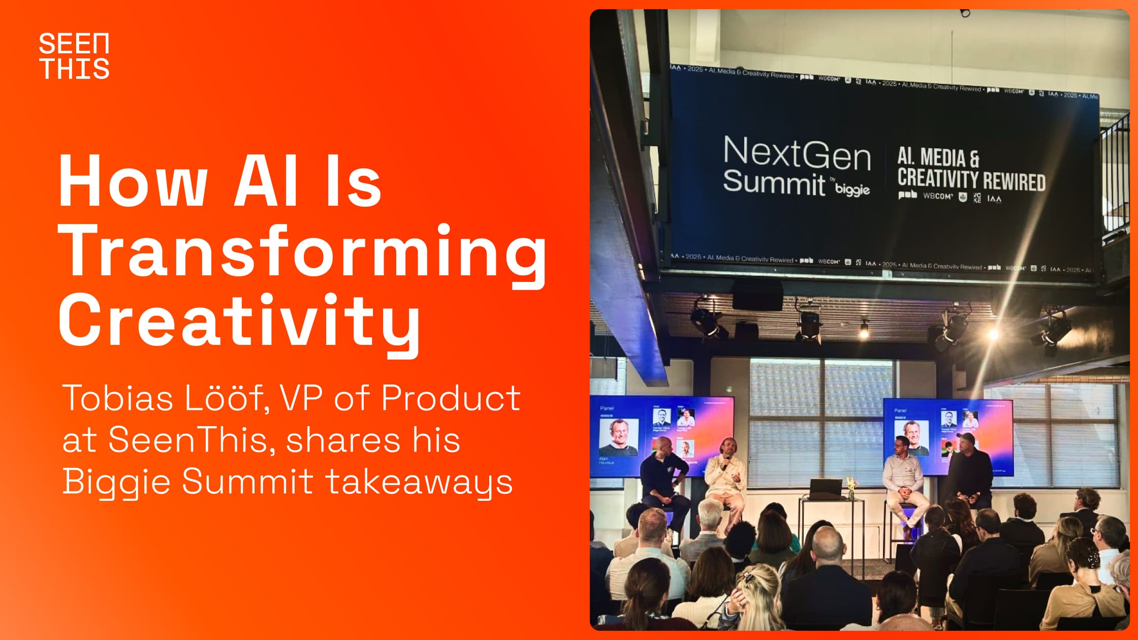 Biggie summit and participants on stage with people listening