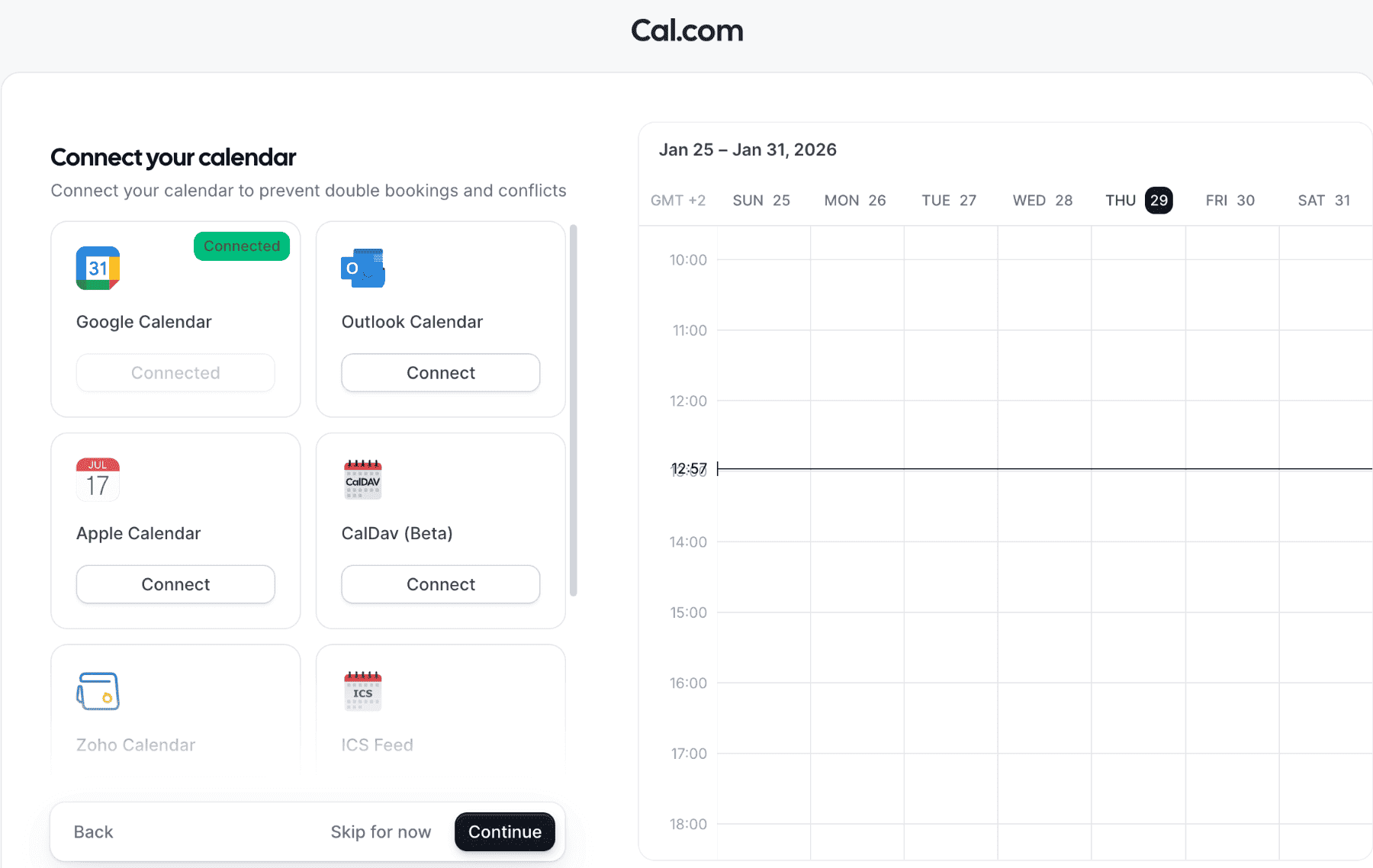Connecting your calendar to Cal.com
