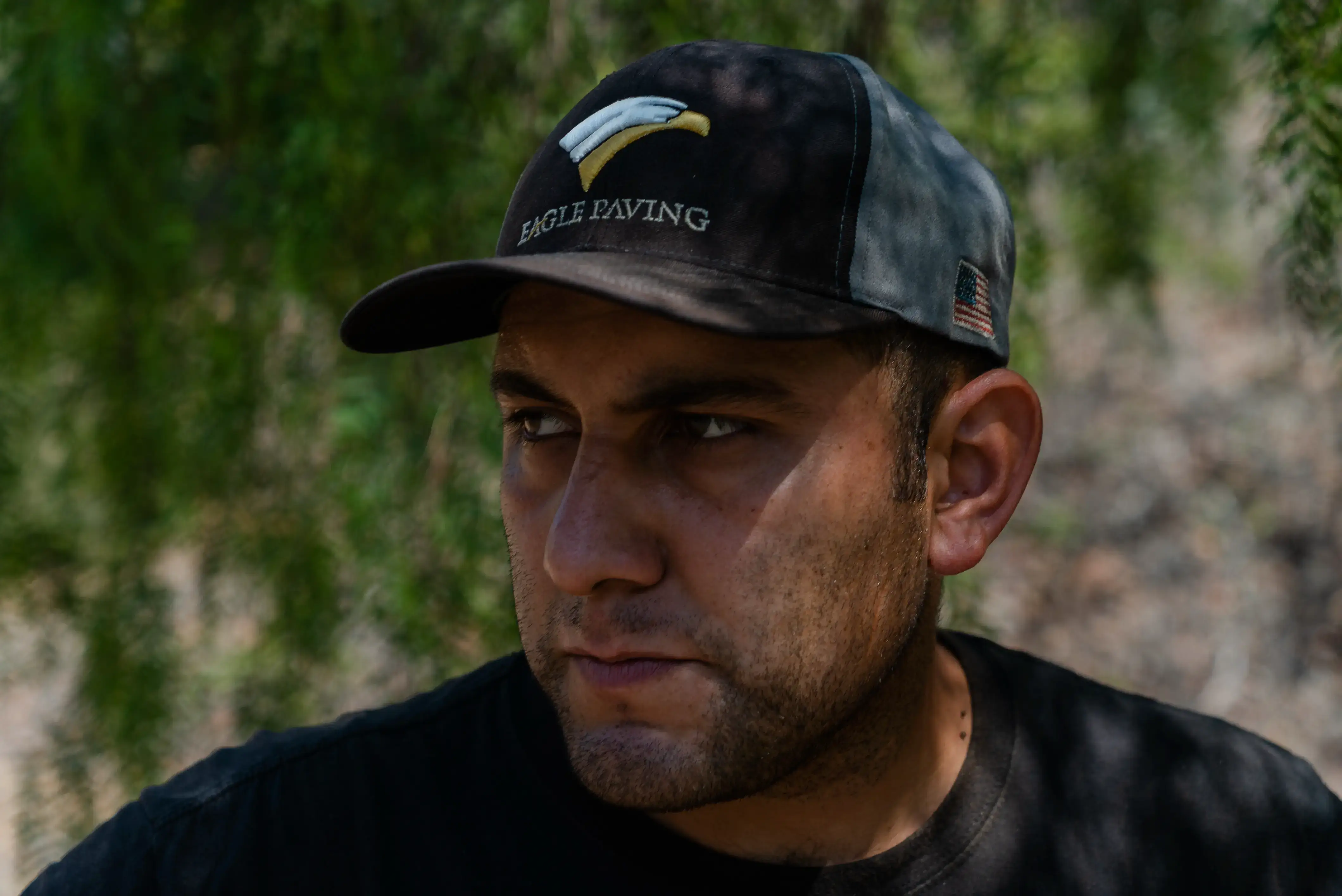 Closeup photo of determined construction worker