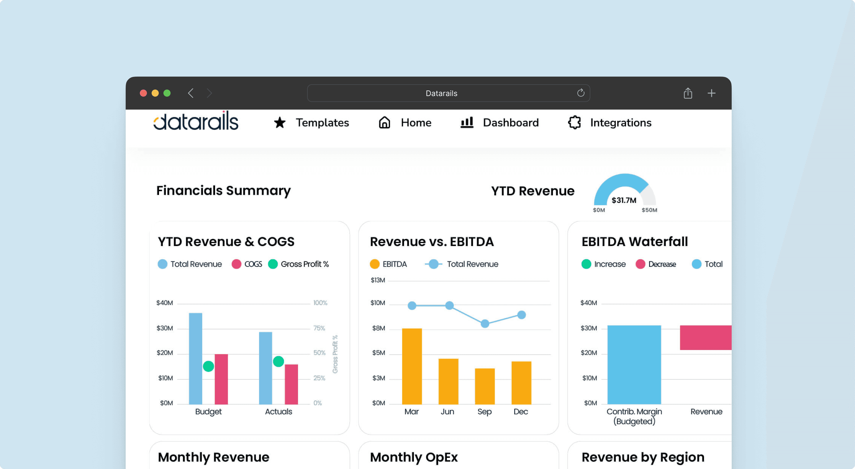 Datarails financial planning software