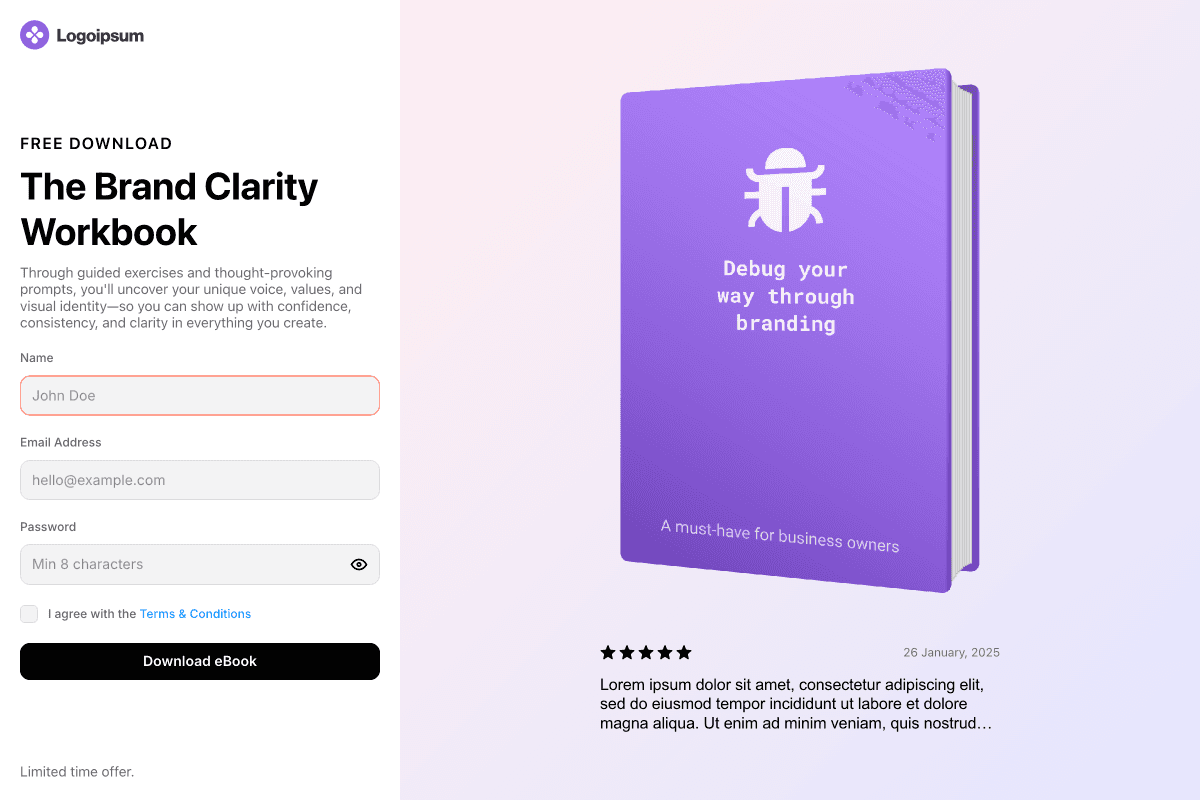 Free resource download page built with Thenty’s gated content tools