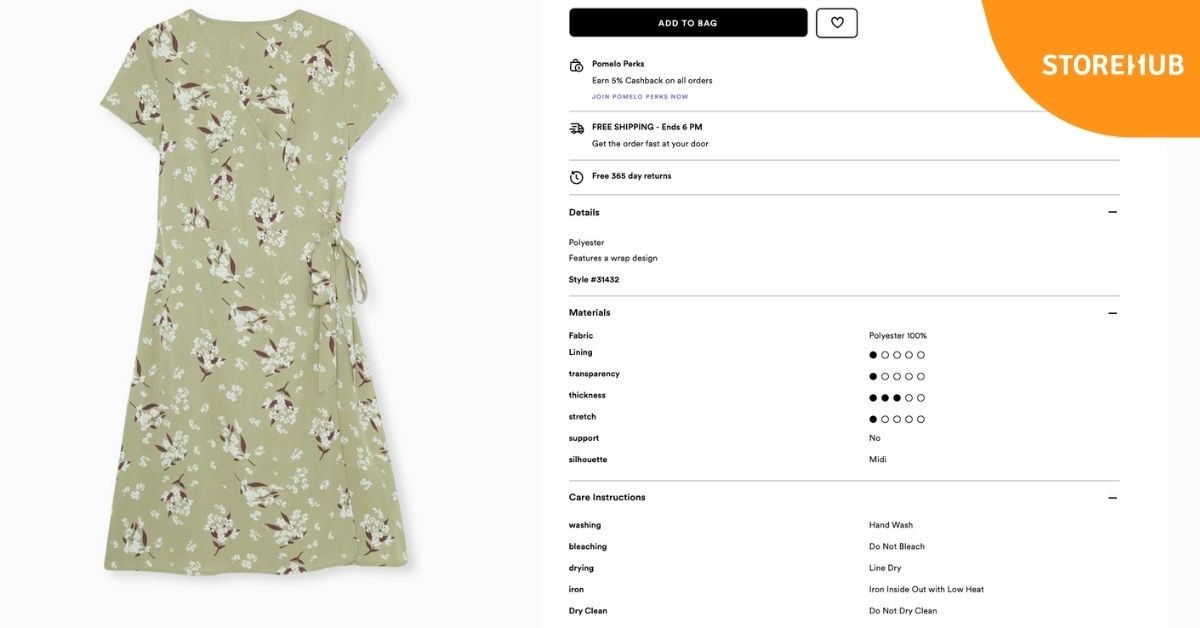 Product description for an online business