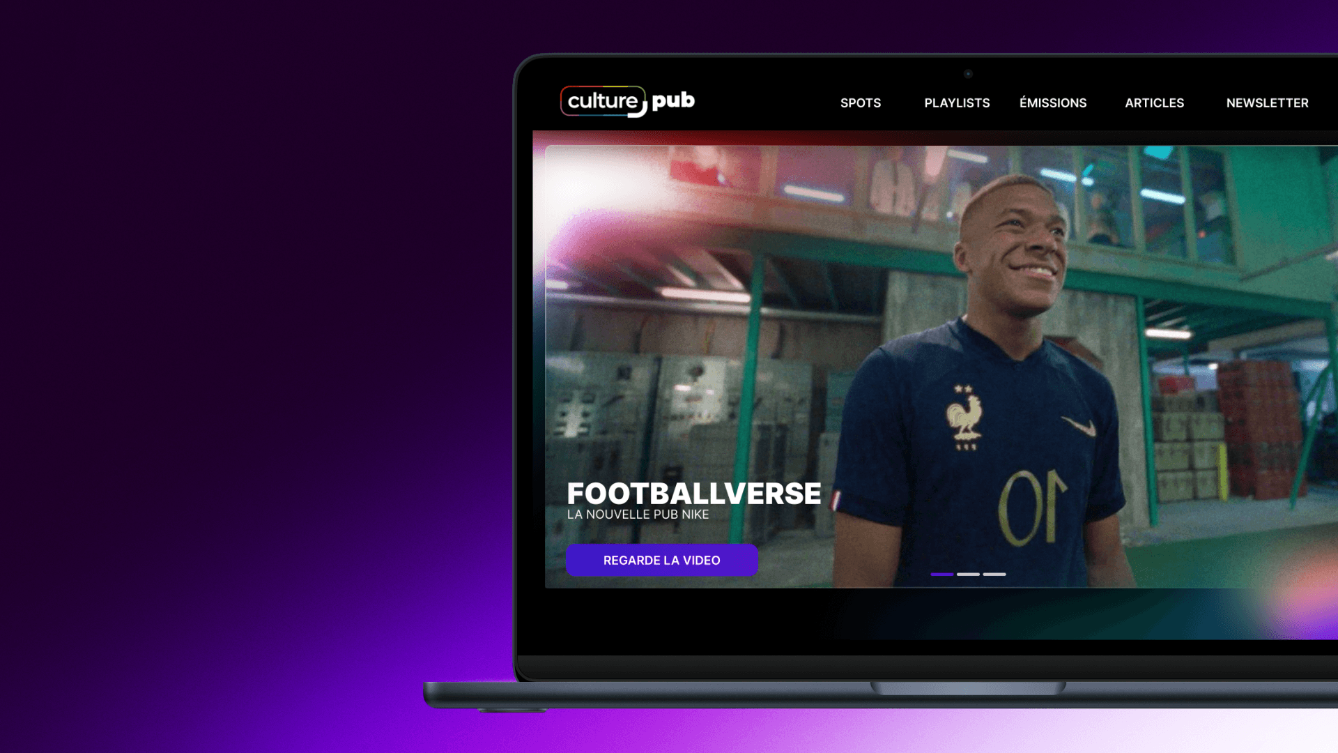 Page d’accueil de Culture Pub présentant une sélection de contenus vidéo et éditoriaux.