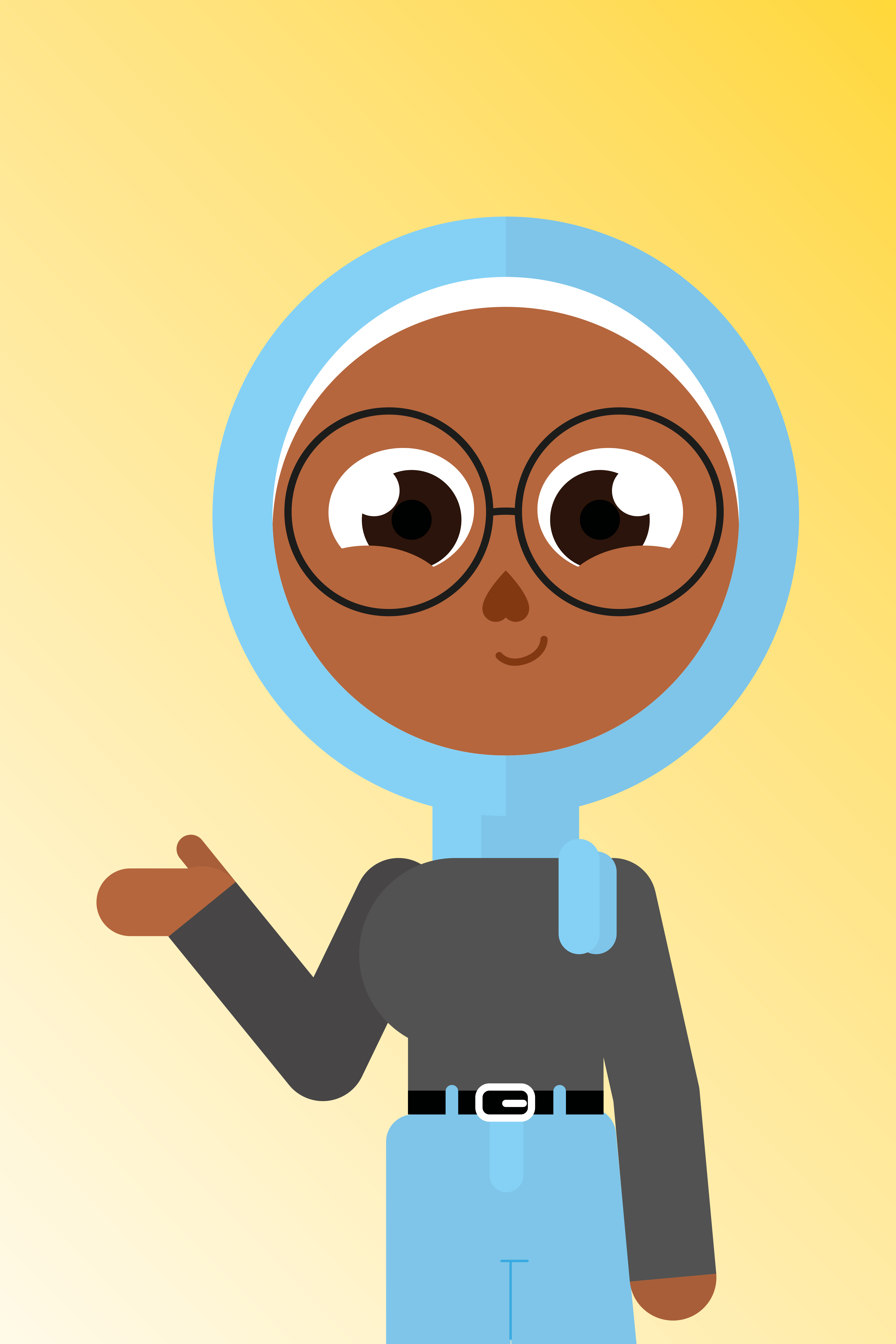 Portrait of portfolio creator – back view