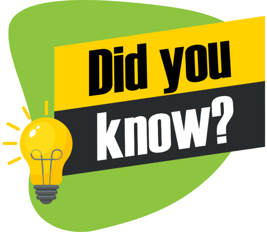 Did you know? graphic with an illuminated light bulb icon for trivia and facts.