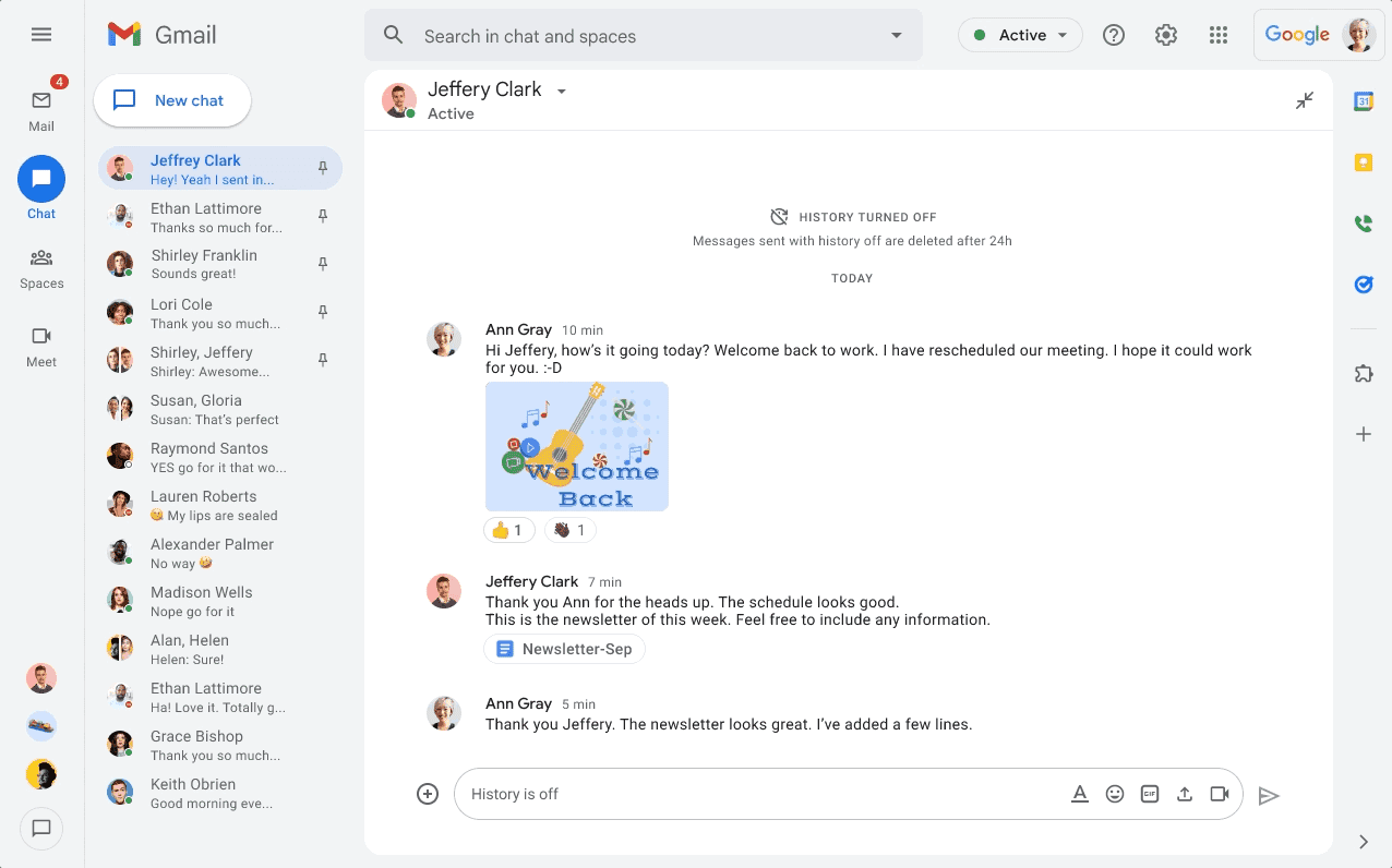  Interface of Google Workspace