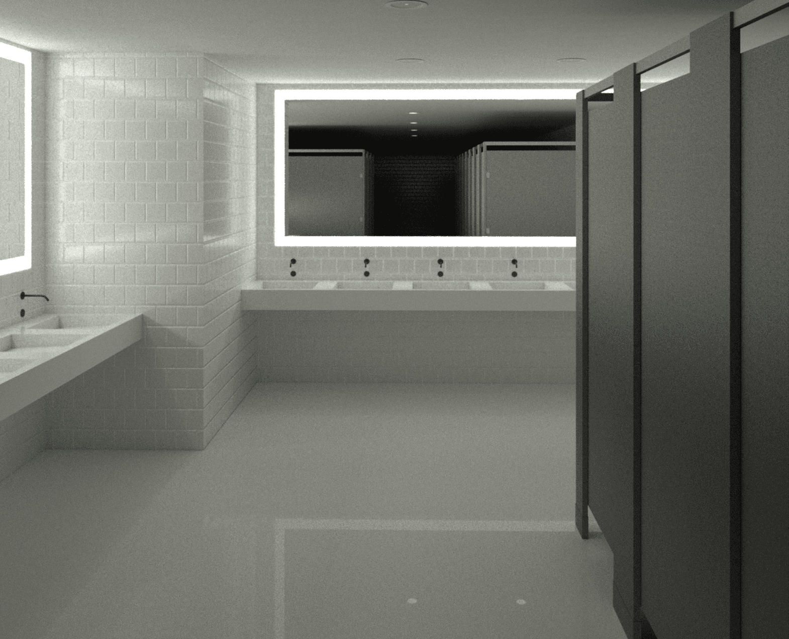 Revit render showing mock-up bathroom.