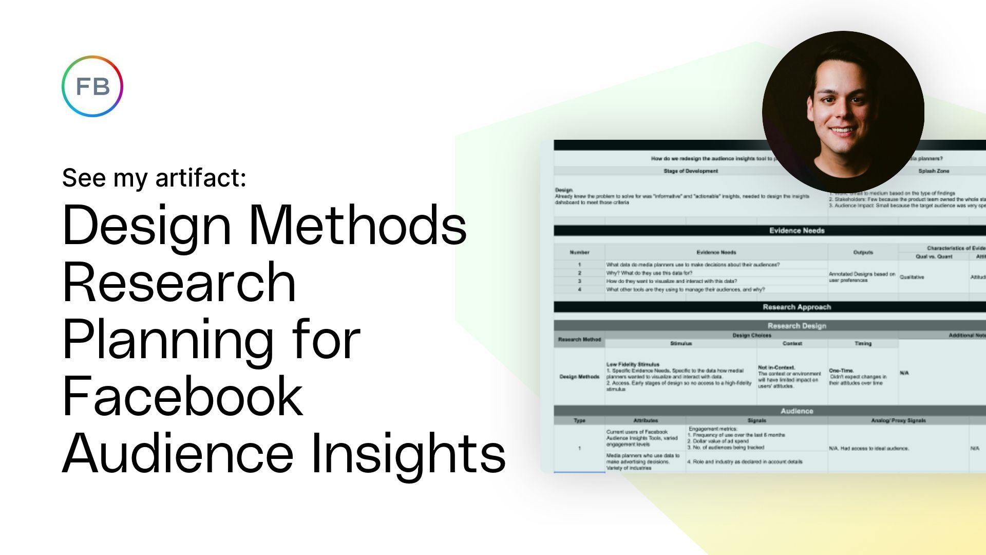 Design Methods Research Planning for Facebook Audience Insights Artifact
