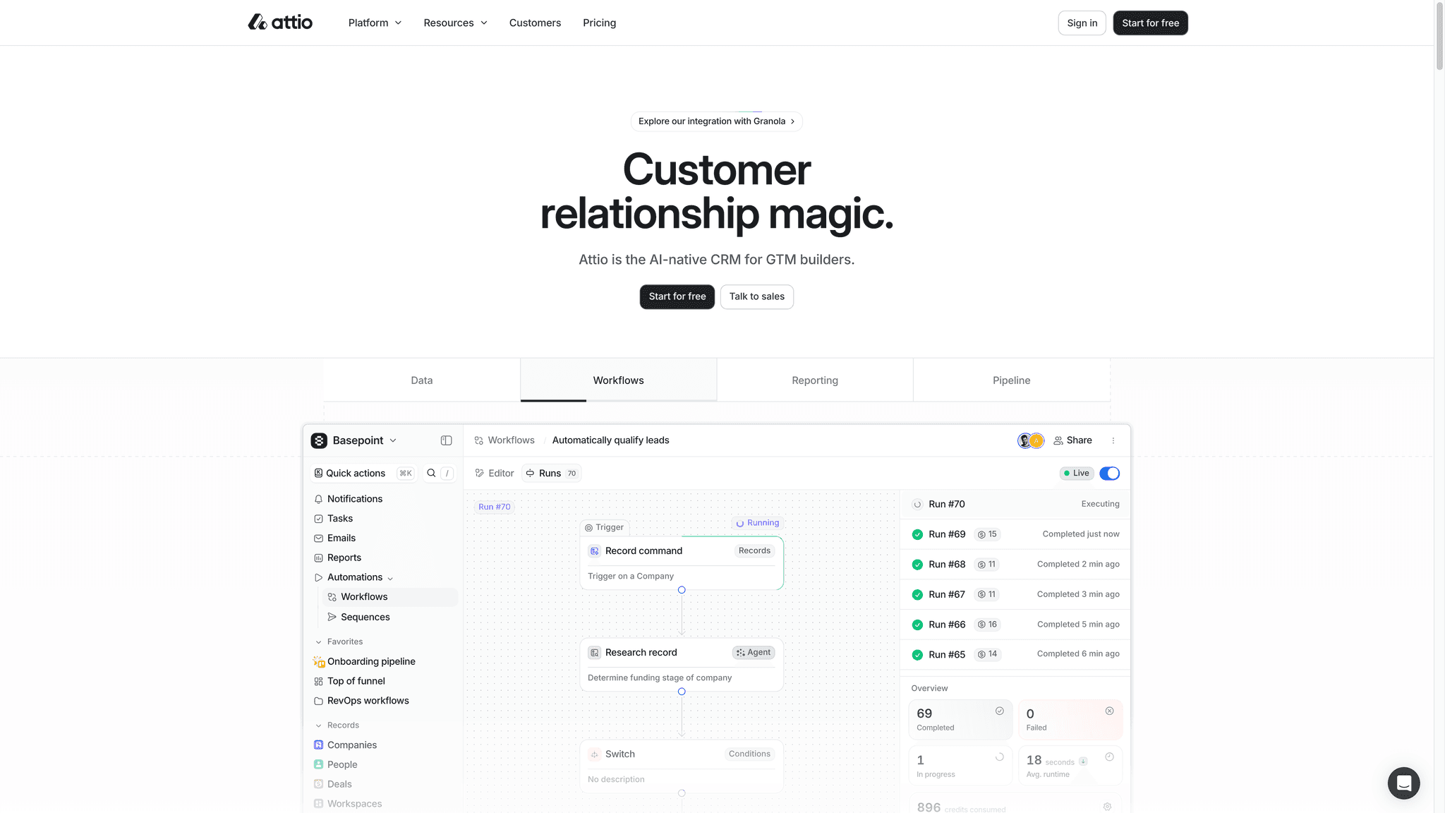 Attio Website Home Page