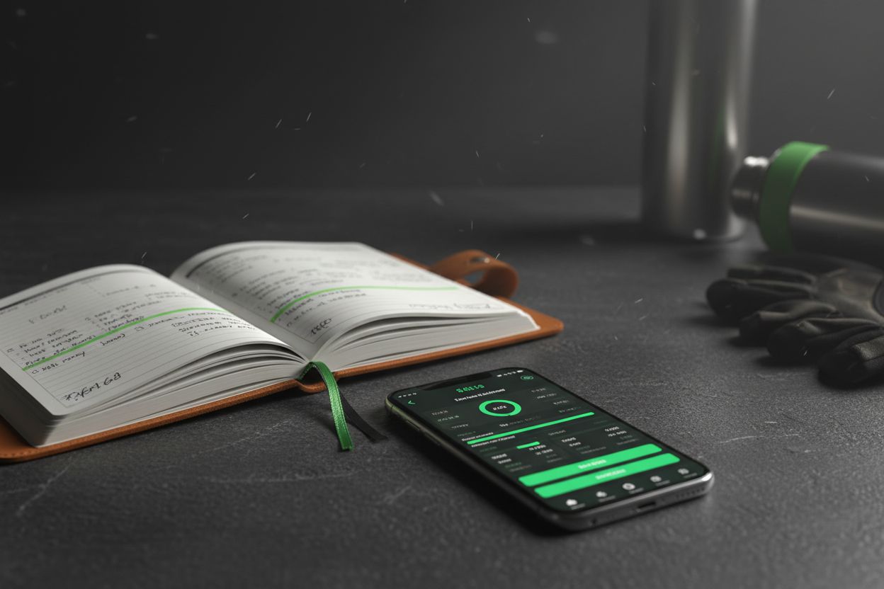 Workout log and phone