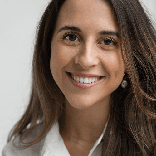 Portrait of female adult with brown hair and brown eyes