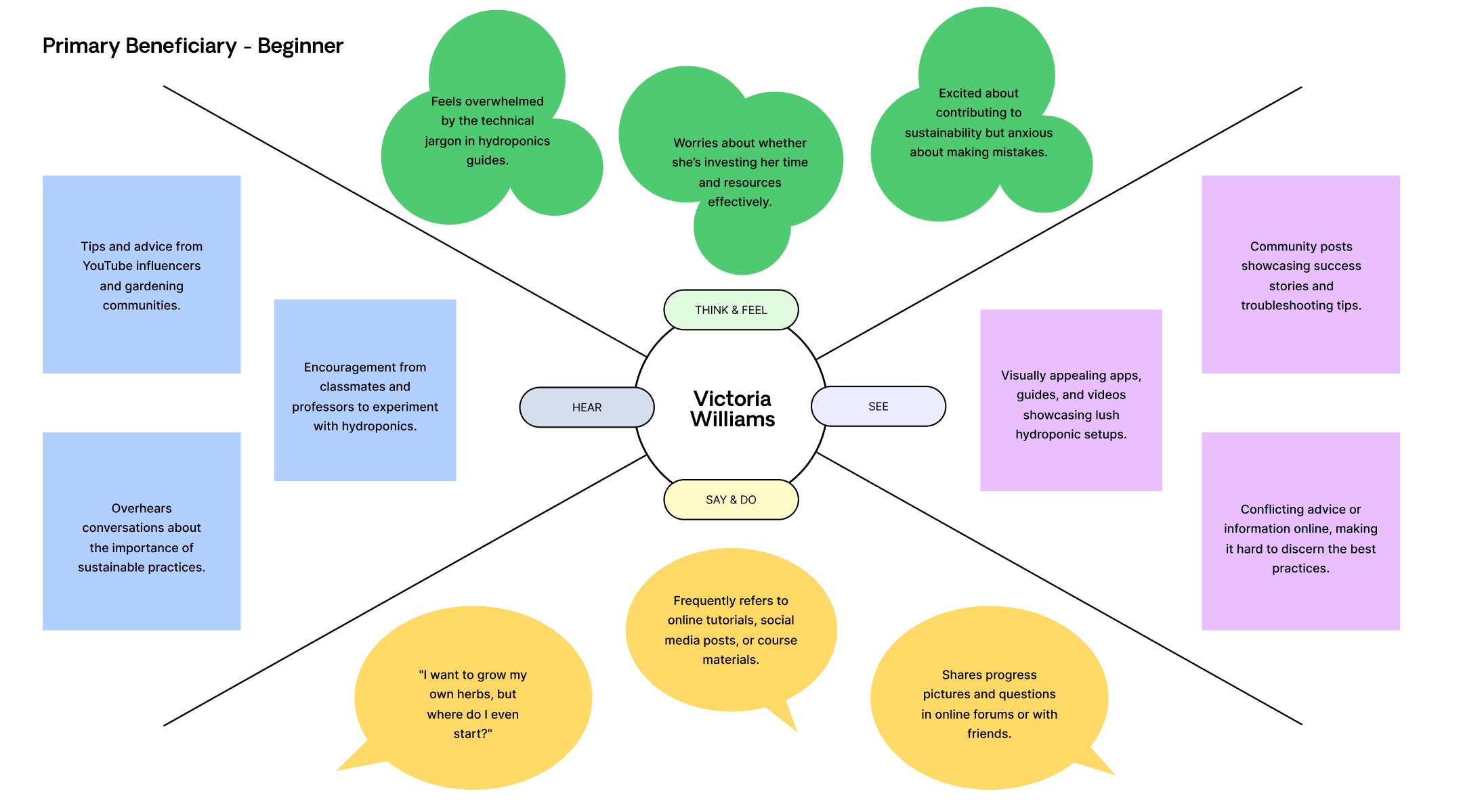 research UX primary user empathy map