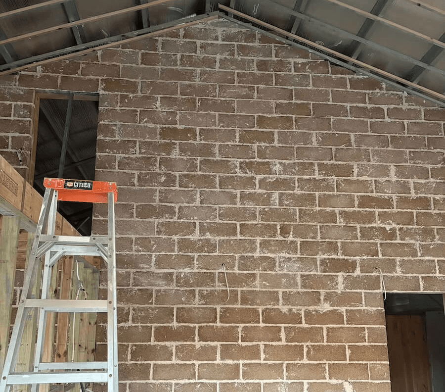 Hempcrete wall cross-section or close-up