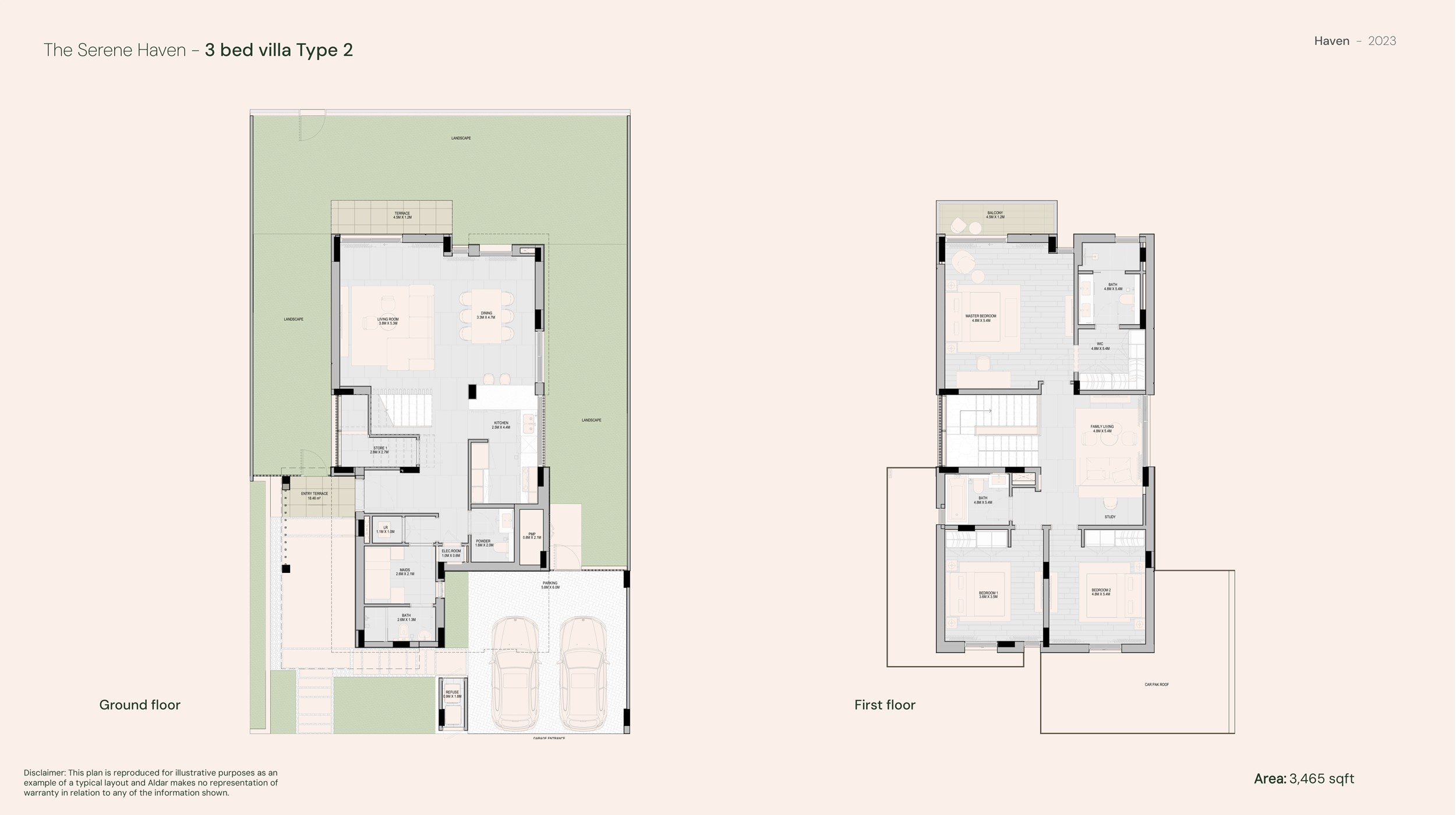 Haven 3-Bedroom Villa Floor Plan