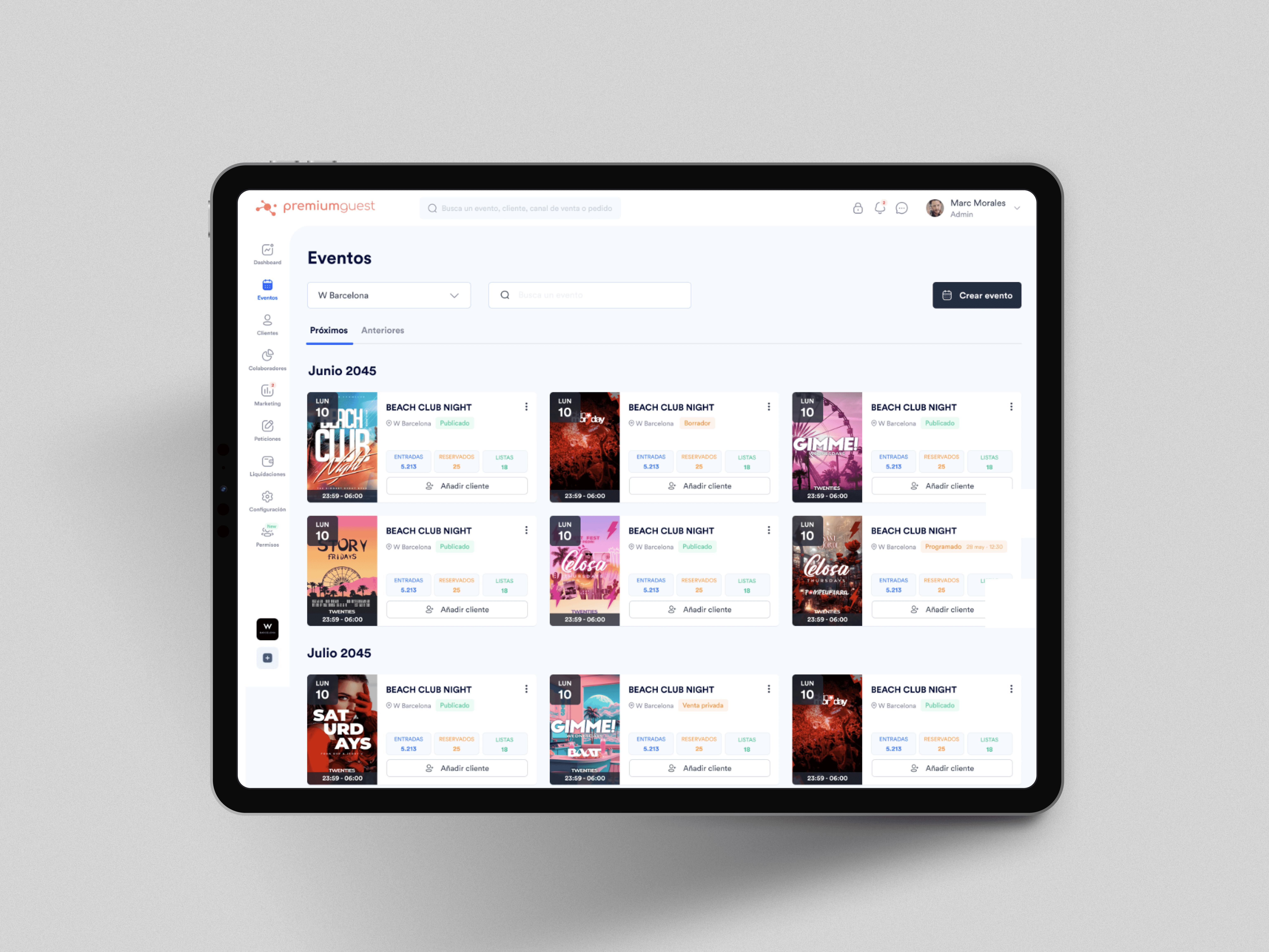 Producto sección eventos