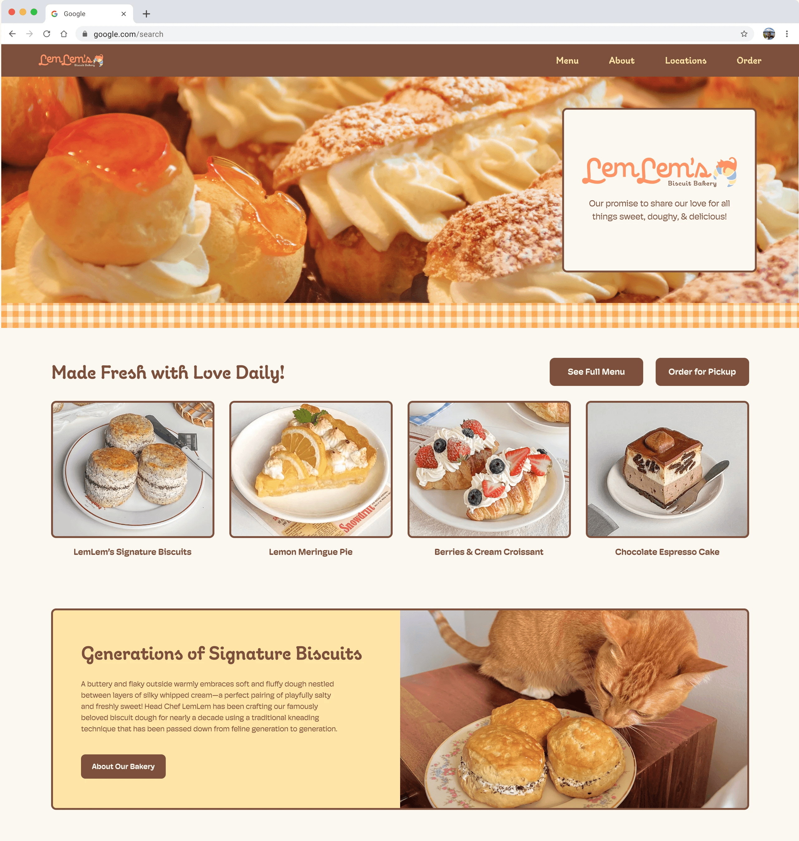Home page of Lemlem's Biscuit Bakery