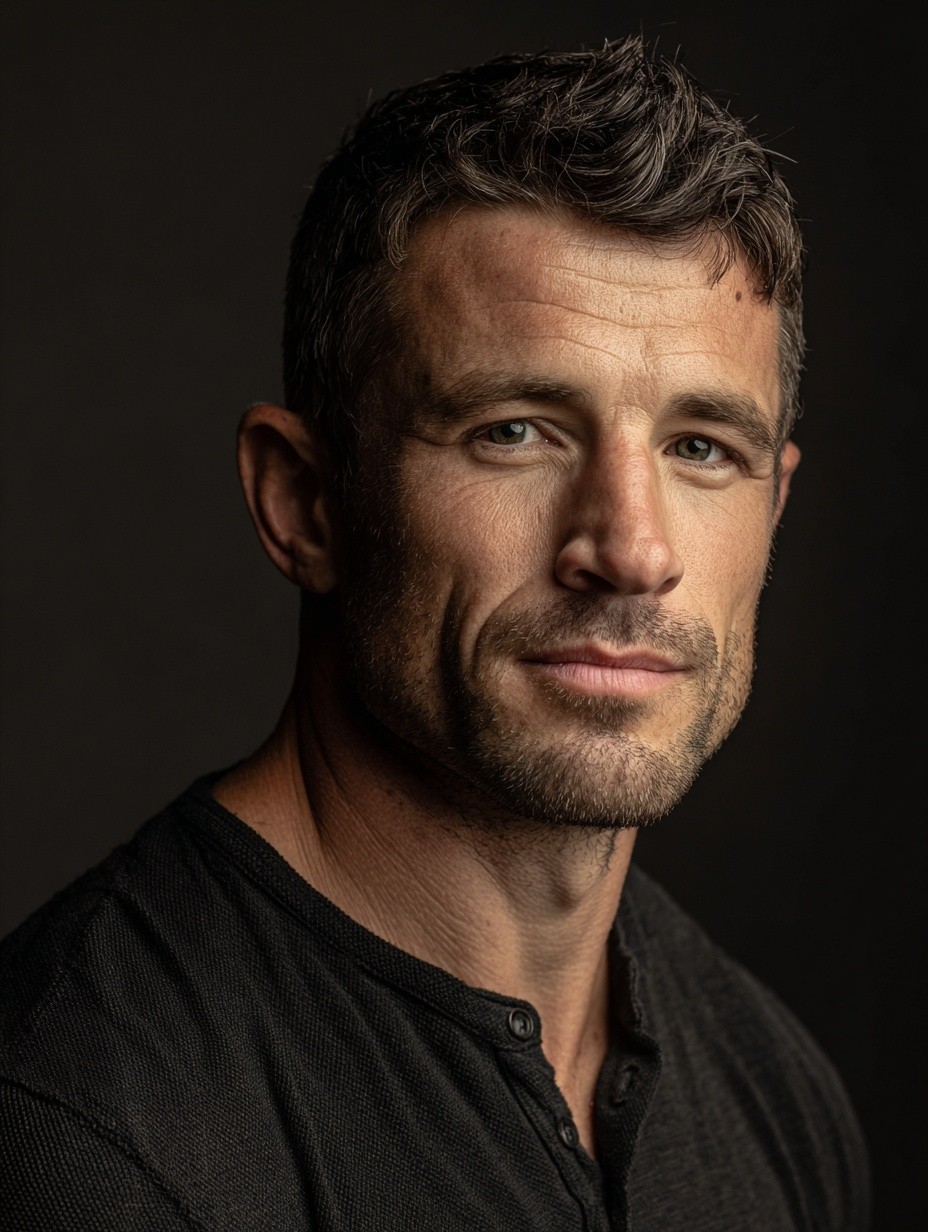 a man in a suit posing for a picture