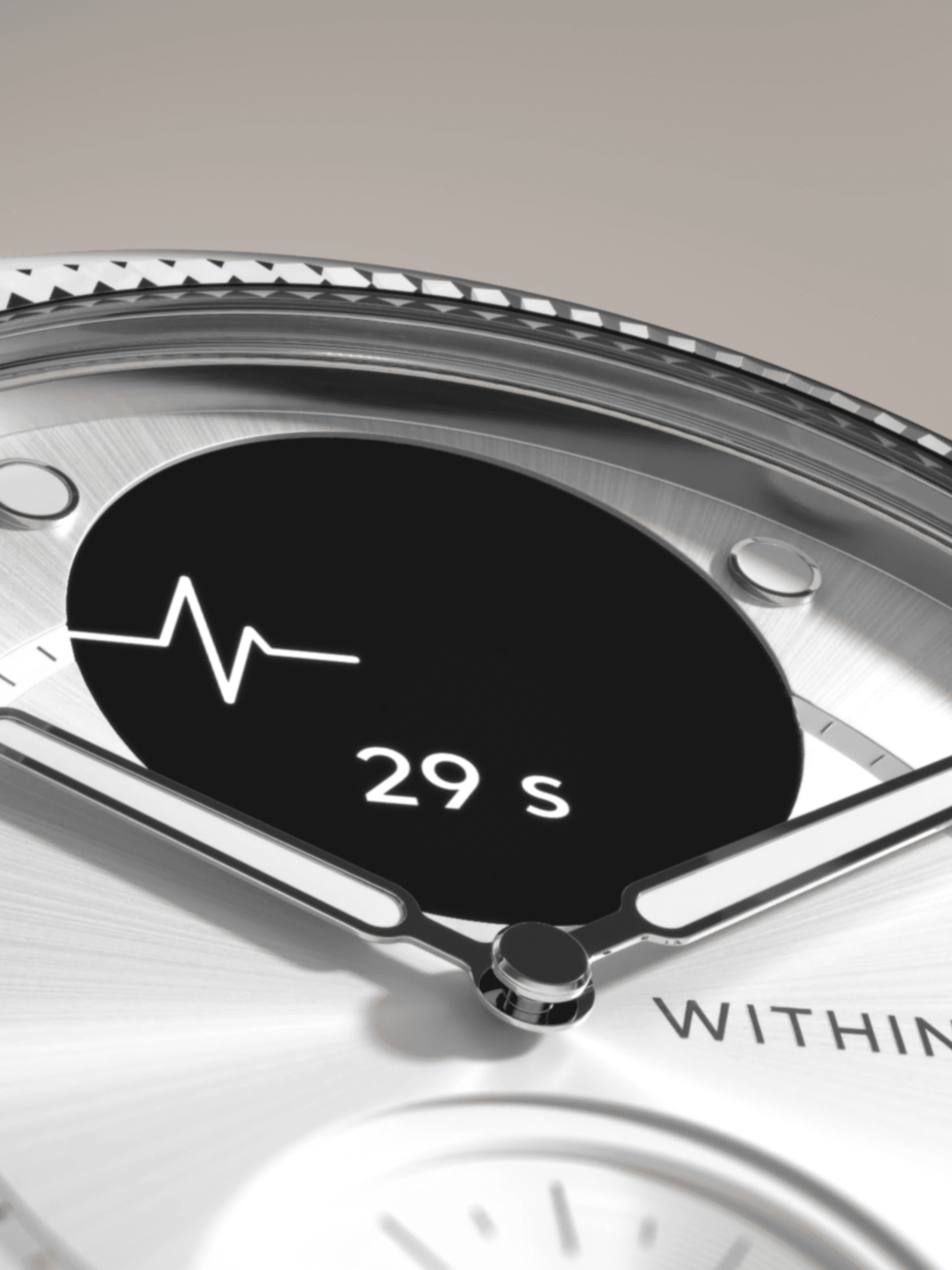 Detailed product render for Nova Brilliant, showcasing medical-grade ECG interface, art directed by Manuel Astorga.