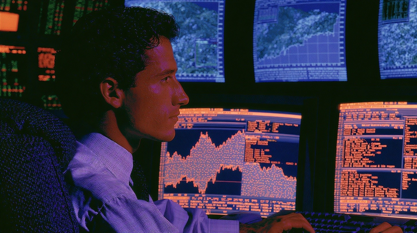 A banking integration engineer validates real-time synchronization between the core-banking system and the collections platform on two technical workstations