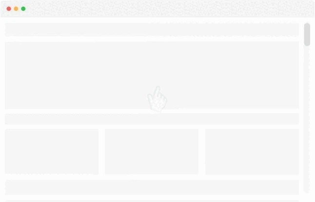 Scroll-depth trigger mechanic visualization, where a user scrolls half a page and a popup appears.
